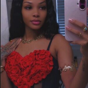 Victoria's Secret Black and Red Heart bussier Top